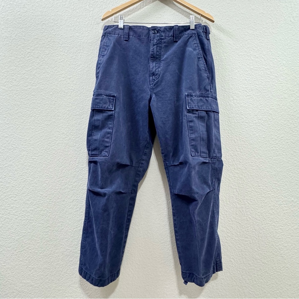 Banana Republic Navy Cotton Cargo Pants Drawstring Hem 34S